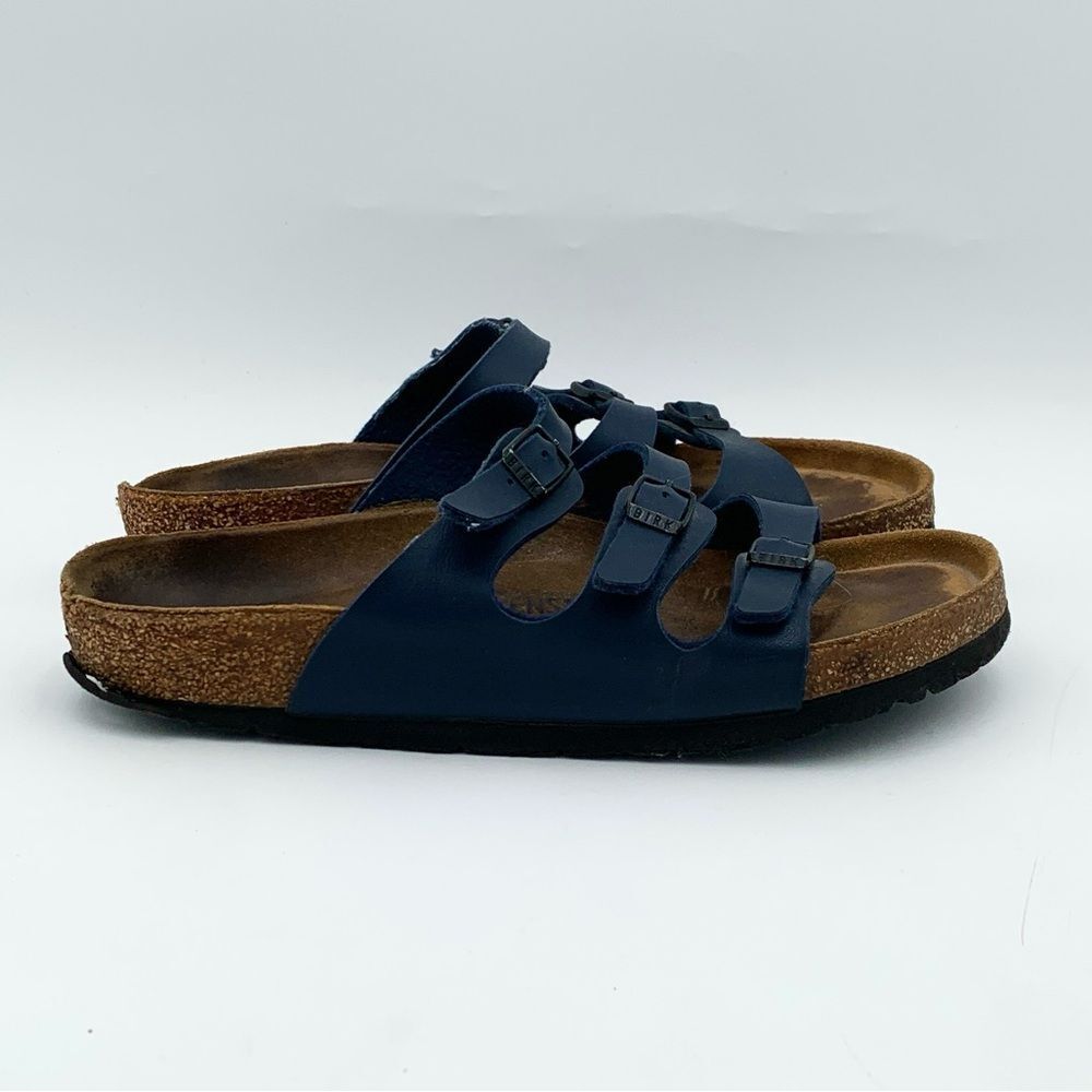 Birkenstock Arizona blue slide on size 40 damaged read description